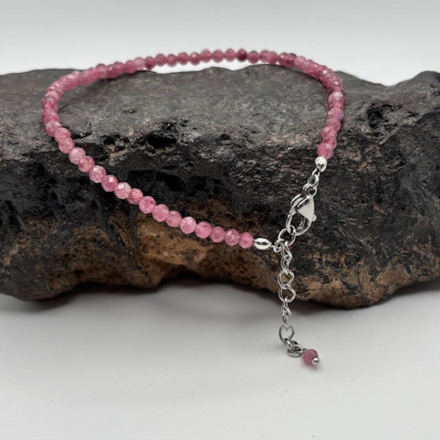 Pink Tourmaline Tiny Stone Bracelet