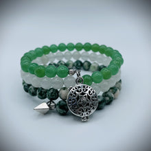 Green Aventurine, White Jade & Green Spot Stone Aromatherapy Bracelet