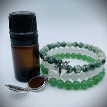 Green Aventurine, White Jade & Green Spot Stone Aromatherapy Bracelet