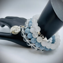 White Jade, Blue Quartz & Crystal Quartz Aromatherapy Bracelet