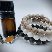 Wood Lace Jasper, Howlite & Maifanite Aromatherapy Bracelet