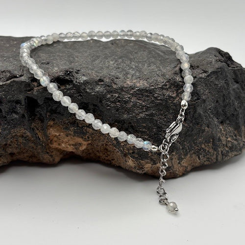 Rainbow Moonstone Tiny Stone Bracelet