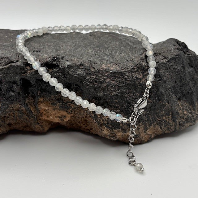 Rainbow Moonstone Tiny Stone Bracelet