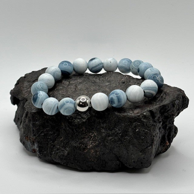 Matte Blue Striped Agate