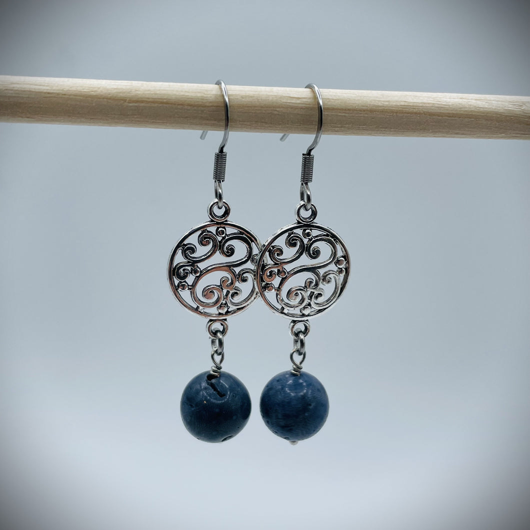 Blue Coral Earrings