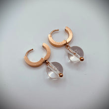 Crystal Quartz Rose Gold Earrings