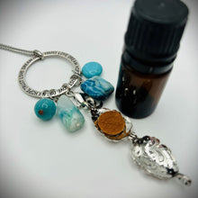 Aqua Agate, Hemimorphite,  Crazy Lace Agate & Turquoise Aromatherapy Necklace
