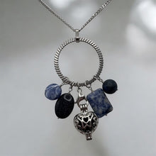 Sodalite, Blue Goldstone, Blue Spot Jasper & Dumortierite Aromatherapy Necklace