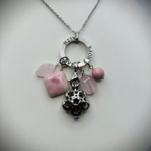 Pink Jade, Pink Crazy Lace Agate, Rose Quartz & Pink Riverstone Aromatherapy Necklace