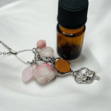 Pink Jade, Pink Crazy Lace Agate, Rose Quartz & Pink Riverstone Aromatherapy Necklace