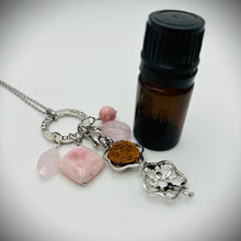 Pink Jade, Pink Crazy Lace Agate, Rose Quartz & Pink Riverstone Aromatherapy Necklace