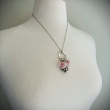 Pink Jade, Pink Crazy Lace Agate, Rose Quartz & Pink Riverstone Aromatherapy Necklace