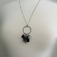 Biotite, Black Picture Jasper, Black Jasper and Tourmalinated Quartz Aromatherapy Necklace