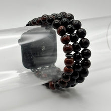 Red Tiger Eye, Obsidian and Heliotrope Apple Watch Band