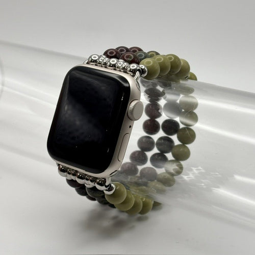 Heliotrope, Dragon Blood Jasper & Alashan Jade Apple Watch Band