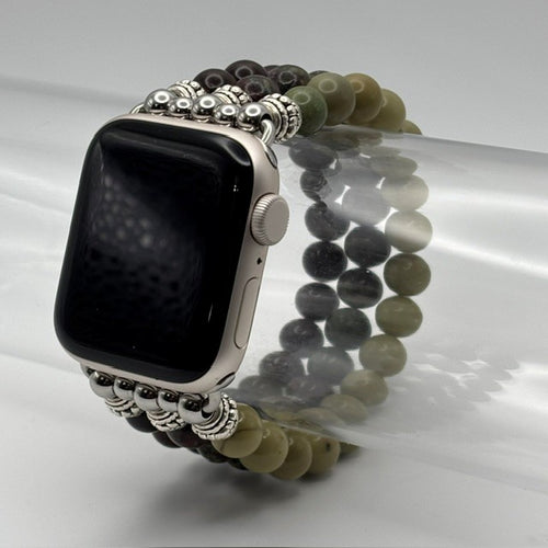 Heliotrope, Dragon Blood Jasper & Alashan Jade Apple Watch Band
