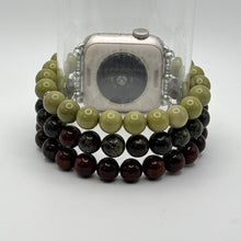 Heliotrope, Dragon Blood Jasper & Alashan Jade Apple Watch Band