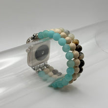 Amazonite, Fossil Stone and Aqua Jade Apple Watch Band