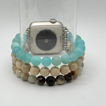 Amazonite, Fossil Stone and Aqua Jade Apple Watch Band