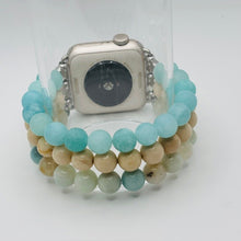 Amazonite, Fossil Stone and Aqua Jade Apple Watch Band