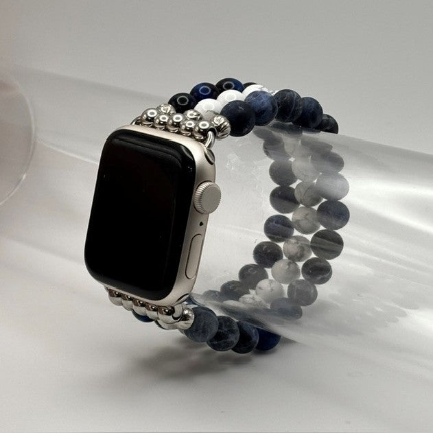 Blue Tiger Eye, White Howlite and Sodalite Apple Watch Band