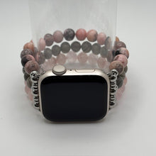 Rose Quartz, Silverline Jasper and Pink Zebra Jasper Gemstone Apple Watch Band