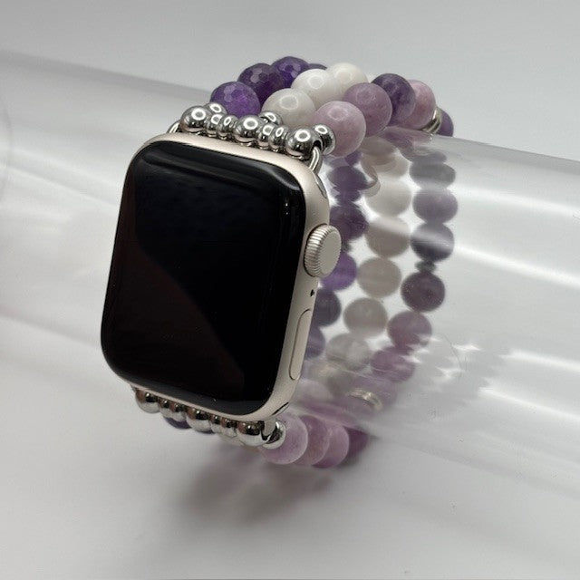 Amethyst, Crazy Lace Agate and Lepidolite Apple Watch Band