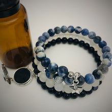 Sodalite, White Jade & Blue Goldstone Aromatherapy Bracelet