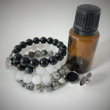 Obsidian, White Jade & Sesame Jasper Aromatherapy Bracelet