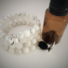 White Howlite, White Jade & Crazy Lace Agate Aromatherapy Bracelet