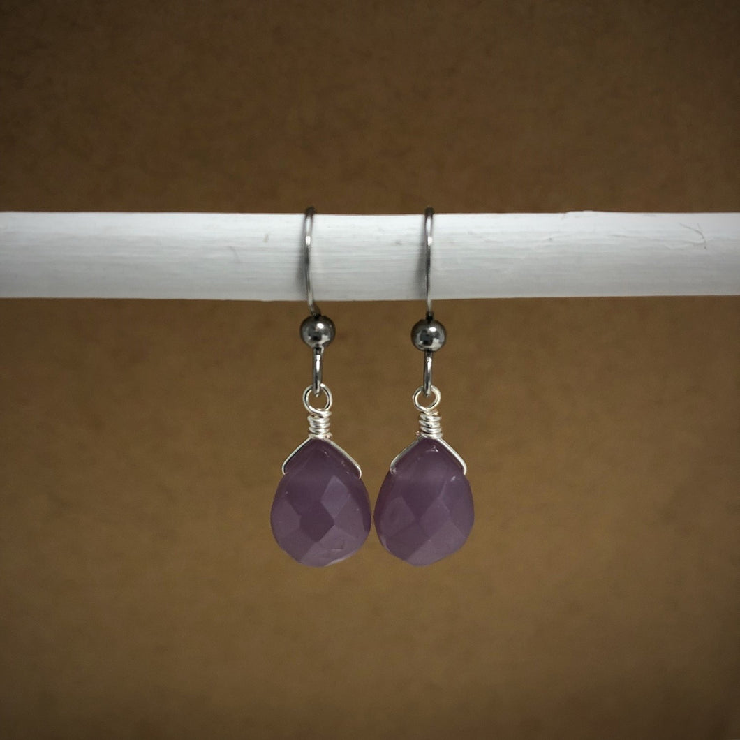 Purple Jade Earrings