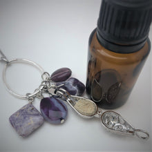 Charoite, Purple Striped Agate, Amethyst & Fluorite Aromatherapy Necklace